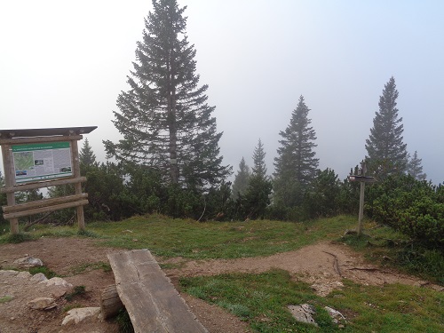 About to leave Rifugio Carestiato in the morning mist