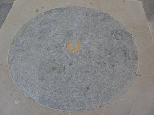 The Marker Stone at Bath Abbey, The end of my Cotswold Way Walk