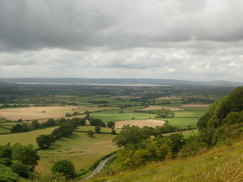 Looking over the River Severn into a cloudy Wales