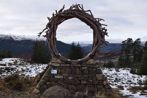 The Viewpoint sculpture on the Great Glen Way high route