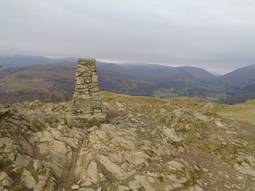 The summit cairn on top of Loughrigg Head