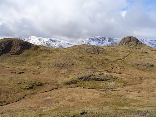 Looking over towards Loft Crag and Pike Of Stickle from Harrison Stickle