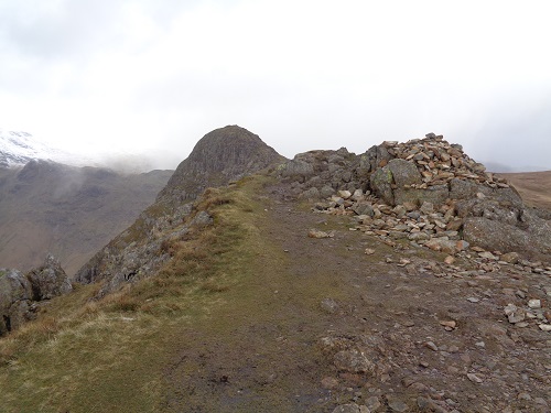 The summit of Loft Crag, Pike Of Stickle behind it