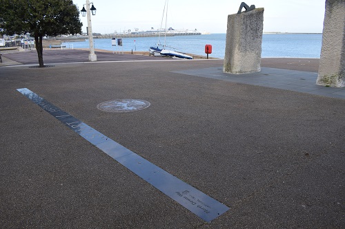 The end of the North Downs Way at Dover sea front