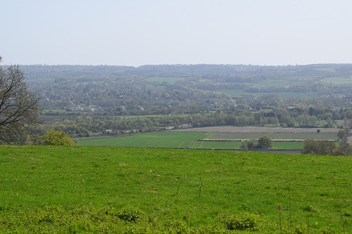 Looking downhill towards Sevenoaks and the M25