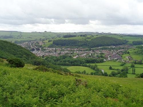 Looking back towards Knighton on Panpunton Hill