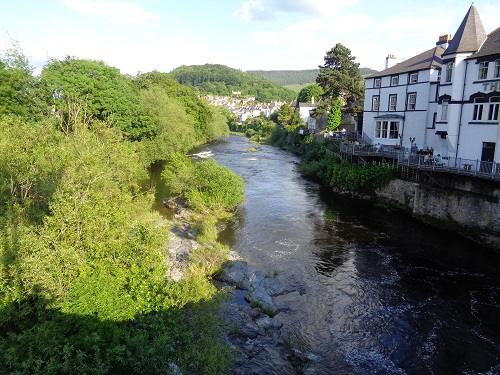 The view of the River Dee from the bridge in Llangollen
