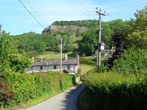 Looking up towards Llanymynech Rocks