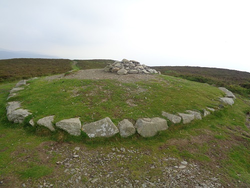 The large ring cairn on top of Penycloddiau