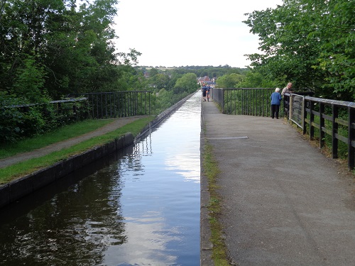 About to walk over the very high Pontcysyllte Aqueduct