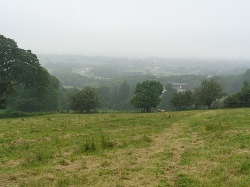 Heading down towards the busy A55 road in the gloom