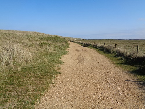 The hard track near Horsey Gap would be a welcome change from sand