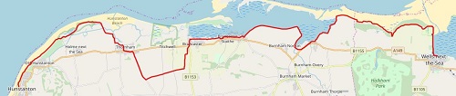 Day 4 - Hunstanton to Wells-Next-The-Sea route map