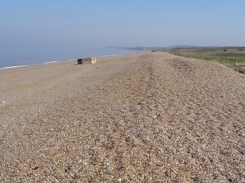 A second war bunker lies in the shingle beach