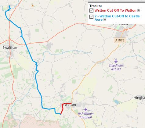 Day 2 - Watton to Castle Acre route map