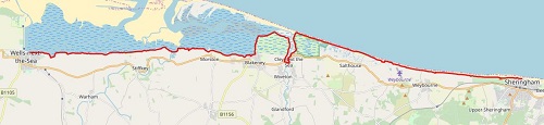 Day 5 - Wells-Next-The-Sea to Sheringham route map