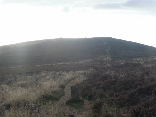 The sun starting to set behind Carlton Bank summit