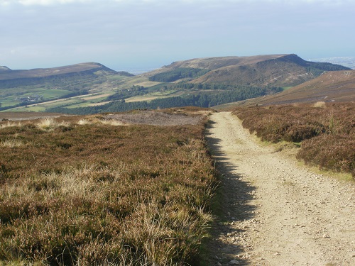 Looking towards the hills above Clay Bank from the track