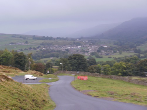 Looking down on Reeth from Grinton on a gloomy morning