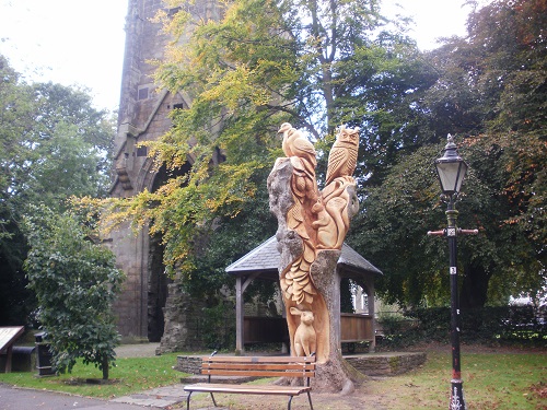 A tree sculpture in Friary Gardens in Richmond