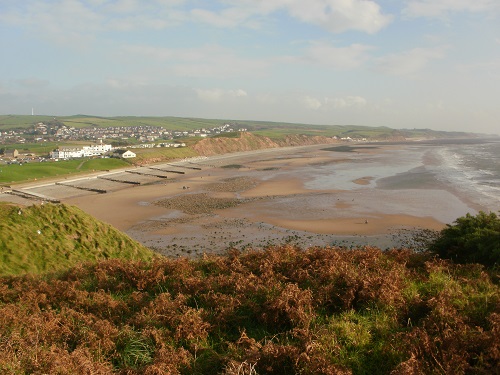 The tide is out at St. Bees beach