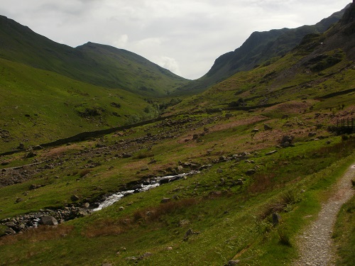 The view from Grisedale towards Dollywagon Pike on the right