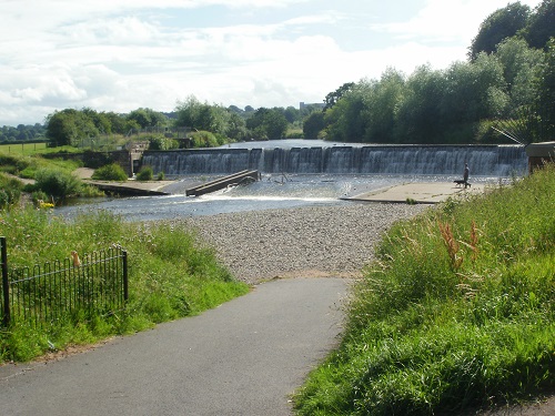 A weir in Carlisle, not far from the end of the Cumbria Way