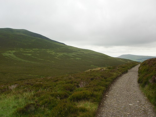 About to turn off the track and climb up Bakestall on the left