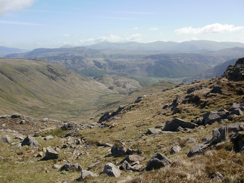 Looking down to Honister and Borrowdale