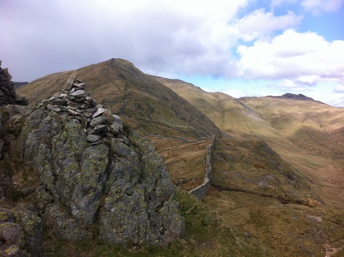 Low Pike summit cairn towards High Pike