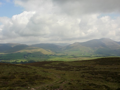 The view from Binsey, with the Fells I'd just walked on the left and Skiddaw on the right