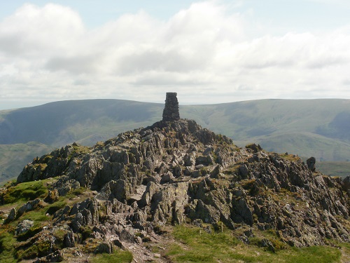 The Trig Point at the summit of Place Fell