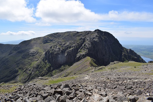 Looking over at Scafell summit from Scafell Pike