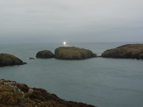 The Lighthouse at Strumble Head on a cold, wet windy morning