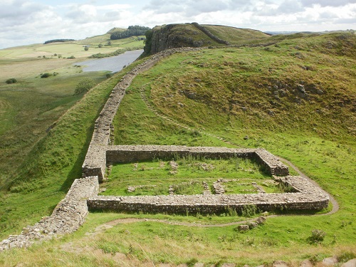 The ruins of a Milecastle along the Pennine Way and Hadrian's Wall Path