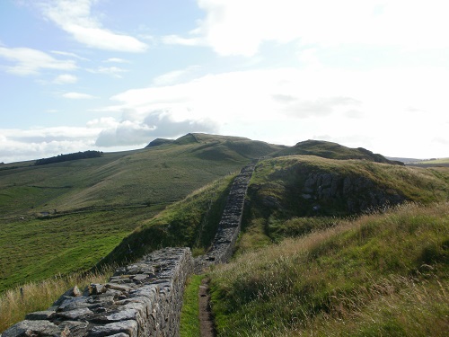 Part of Hadrian's Wall along the Pennine Way and Hadrian's Wall Path