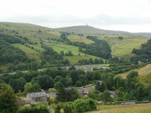 Looking over at Stoodly Pike from above Charlestown