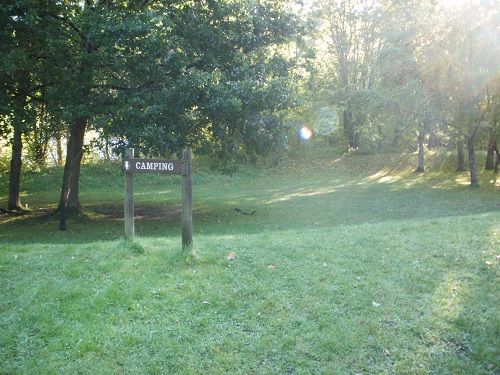 The free campsite area beside the Speyside Way at Craigellachie