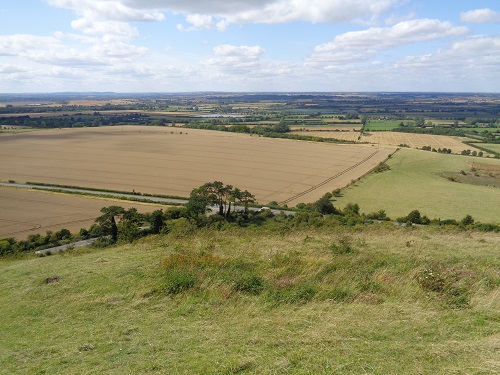 The scenic view from Ivinghoe Beacon at the end of the trail