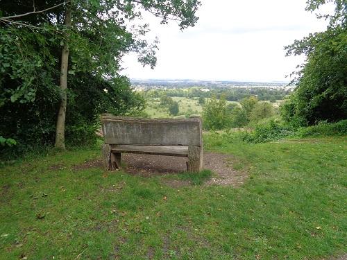 A bench in Tring Park, a welcome break and a lovely view