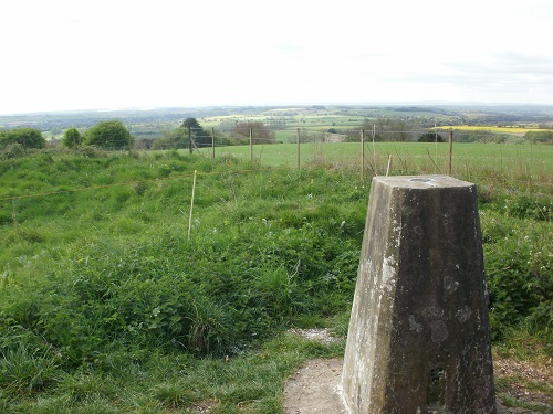 Beacon Hill trig point and finally, the start of the scenery