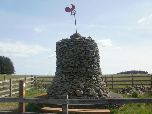 The Cockburn cairn and seat near Whiteburn Farm