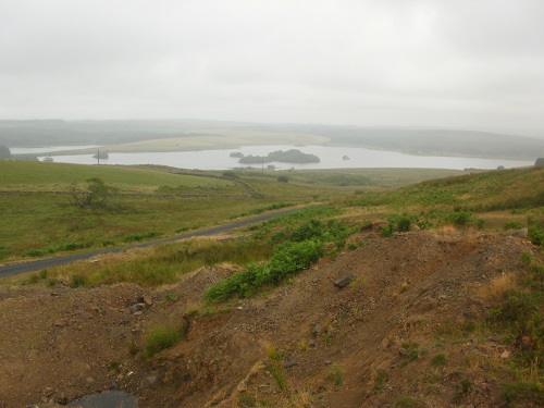 Looking down towards Loch Ochiltree in the rain