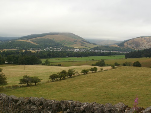 Looking back at Innerleithen from Minch Moor