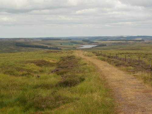 Heading downhill towards Watch Water reservoir on the Herring Road