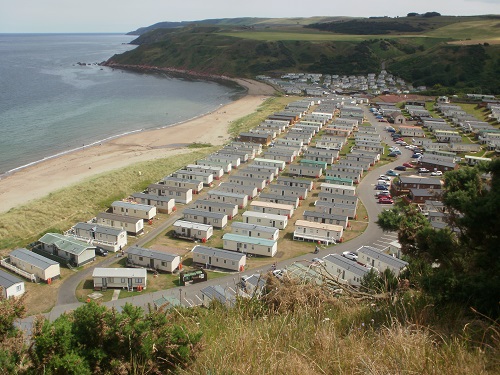 The very crowded Pease Bay holiday park