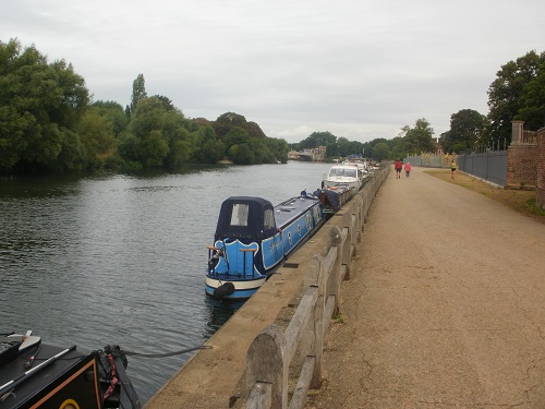 A narrowboat moored on the River Thames