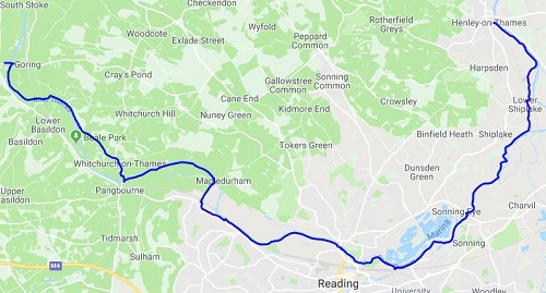 The route between Henley and Streatley