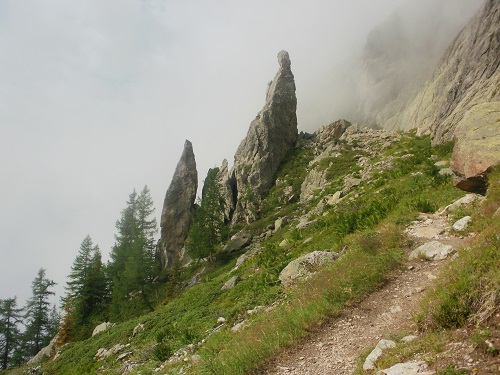 Approaching the Aiguillette D'Argentiere on the TMB path