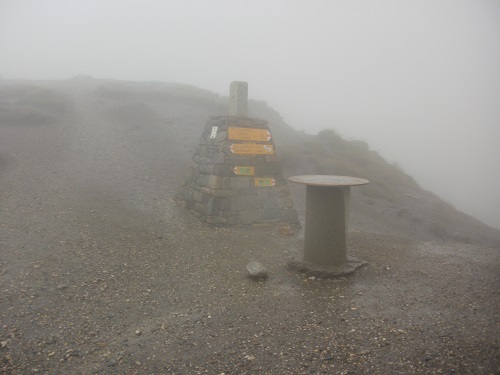 The stormy summit of the Grand Col Ferret, the Italy/Switzerland border